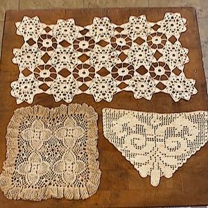 Lot of 3 Vintage crochet doilies